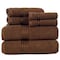 Hastings Home 100 Percent Cotton Hotel 6 Piece Towel Set - Chocolate 100059FIL - alternate 2